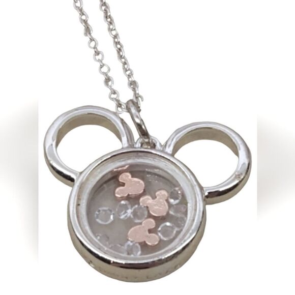 Mickey Mouse Disney Necklace and Pendant Official Rose Gold & Silver Tone - Picture 6 of 9